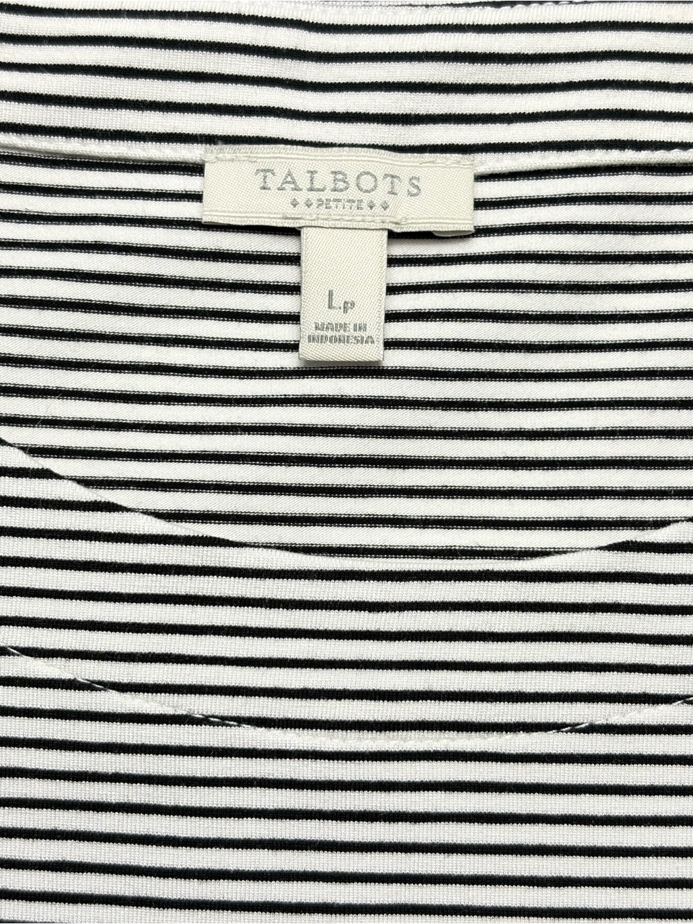 NWT Talbots Striped Swing Dress Large Petite LP Black White Knit - Picture 8 of 10